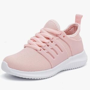 Women's Pink Sneakers Walking Tennis Shoes Memory Foam Running Lace Up Casual 38